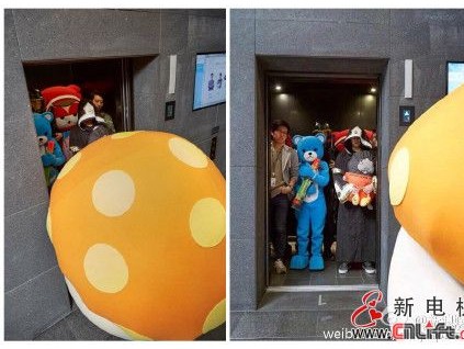 上班扮蘑菇 進(jìn)不去電梯口