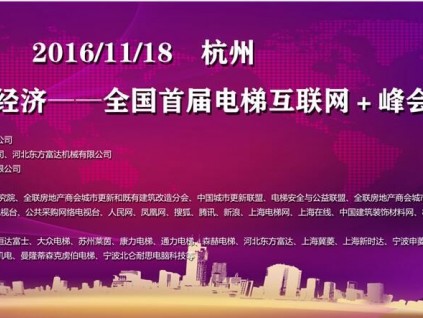 電梯界專業(yè)人士相聚杭州共謀電梯互聯(lián)網(wǎng)＋發(fā)展大計(jì)