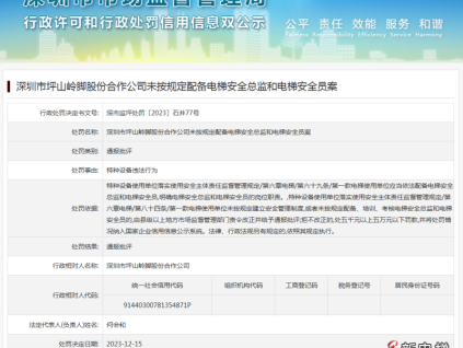 又一家！通報(bào)批評：未配電梯安全總監(jiān)/安全員！