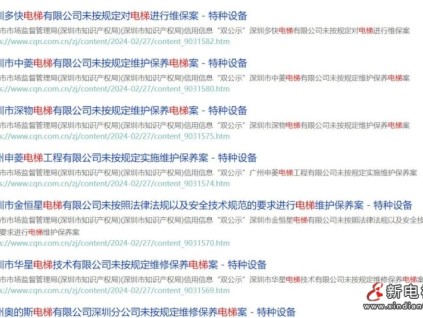 開始嚴打了？深圳市場監(jiān)督管理局一口氣通報12起維保處罰案例！