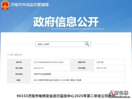 山東濟南公布96333電梯困人故障率前十位的電梯維保單位（見附件）