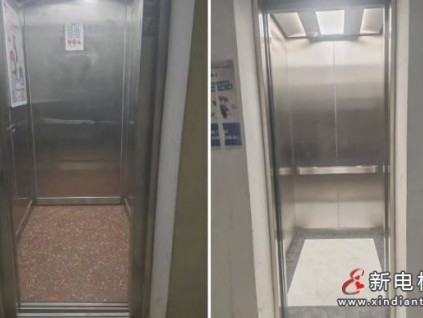上海閔行某小區(qū)的13臺(tái)舊梯更新完成